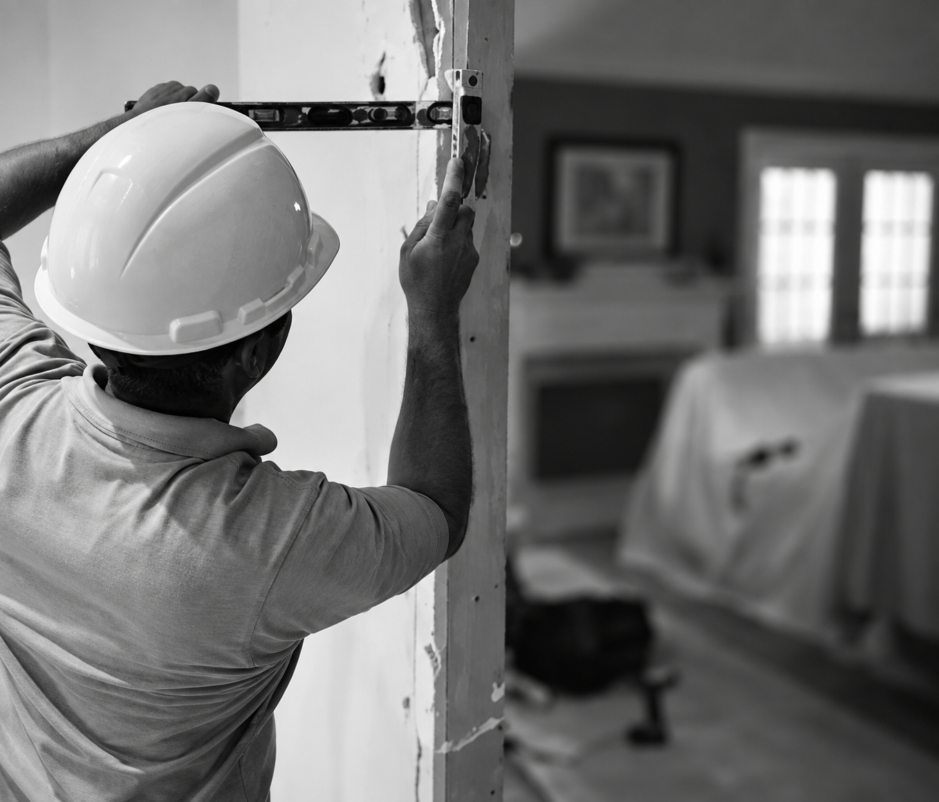 Construction work illustrating building and property improvements