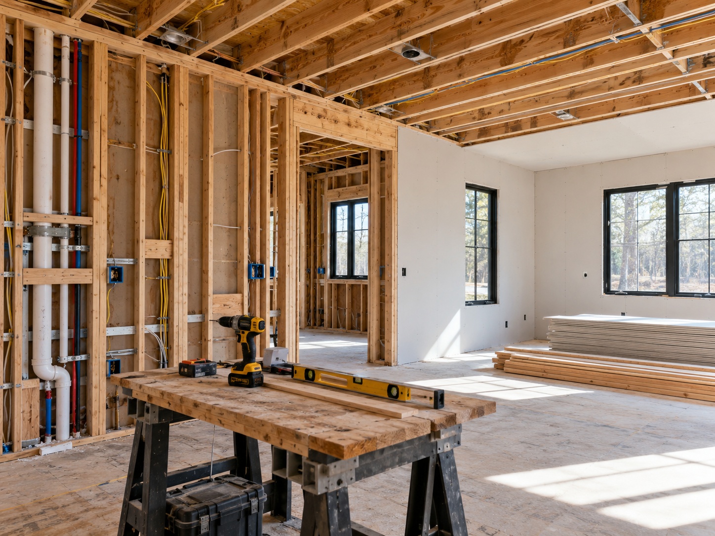 Construction work illustrating the building phase of a project