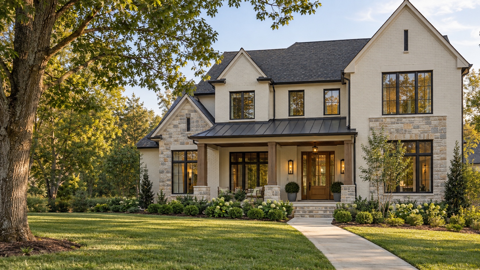 Residential exterior illustrating new home construction