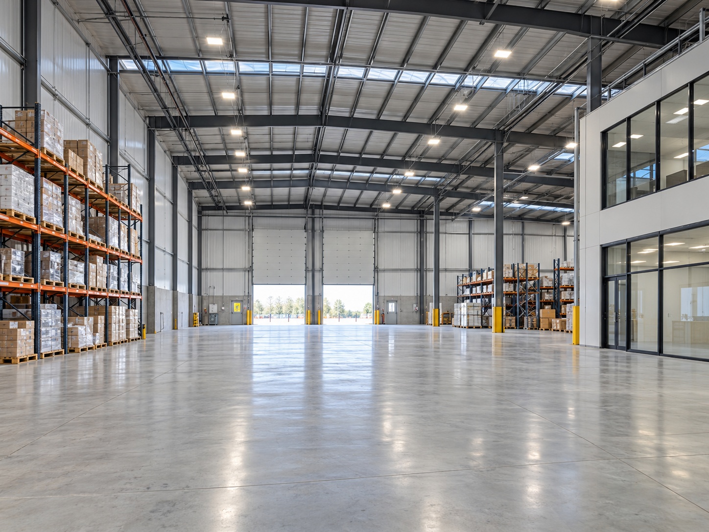 Industrial facility illustrating building space and access for operations